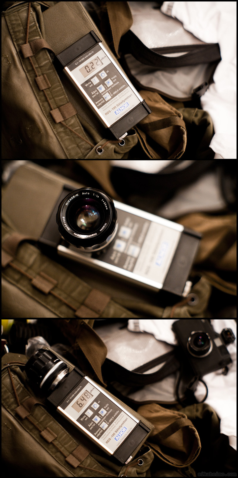 A Radioactive lens measuring the radiation from a lens with thoriated